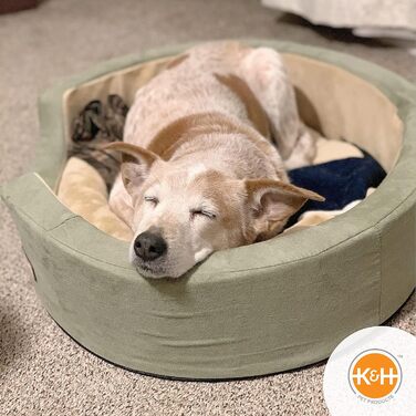 K&H Pet Products електричне ліжко для собак для дому, термоковдра знімна, водонепроникна, зігріваюча подушка, заспокійливе ліжко для домашніх тварин, придатне для прання в машинці