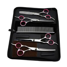 Набір професійних ножиць для грумінгу тварин POPETPOP з гребінцем (нержавіюча сталь)