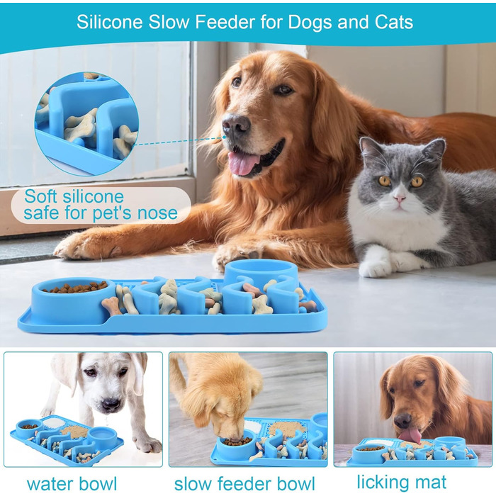 Килимок для собак VOOWO 3 в 1 Slow Feeder, миска для собак, килимок для повільного годування з присосками для собак та котів