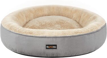 Кругла лежанка для собак та котів Feandrea, діаметр 70 см, сірий колір