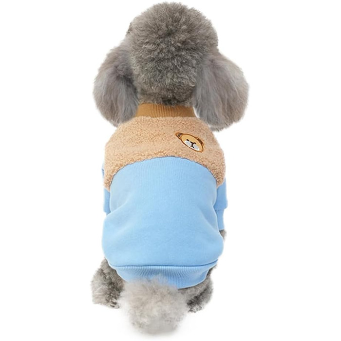 Теплий зимовий пуловер для собак маленьких порід, вага до 3,9 кг, блакитний, розмір L