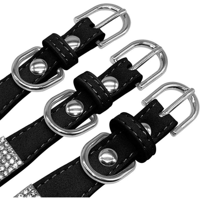 Нашийник для собак та котів Haoyueer з блискітками, м'яка замша