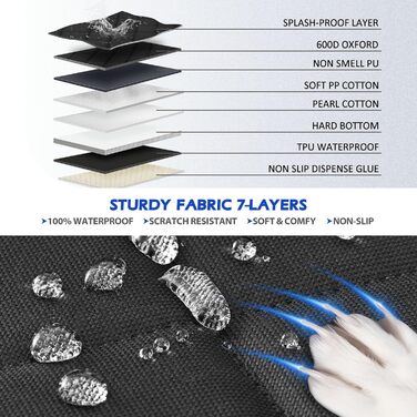 Подовжувач для заднього сидіння вантажівки XL для собак, жорстка основа, чохол на сидіння для собак, водонепроникний, гамак для собак у вантажівці, повний розмір, чохли для сидінь для домашніх тварин Crew Cab F150, RAM1500, Sierra, Tundra, Чорний 59'Lx28.