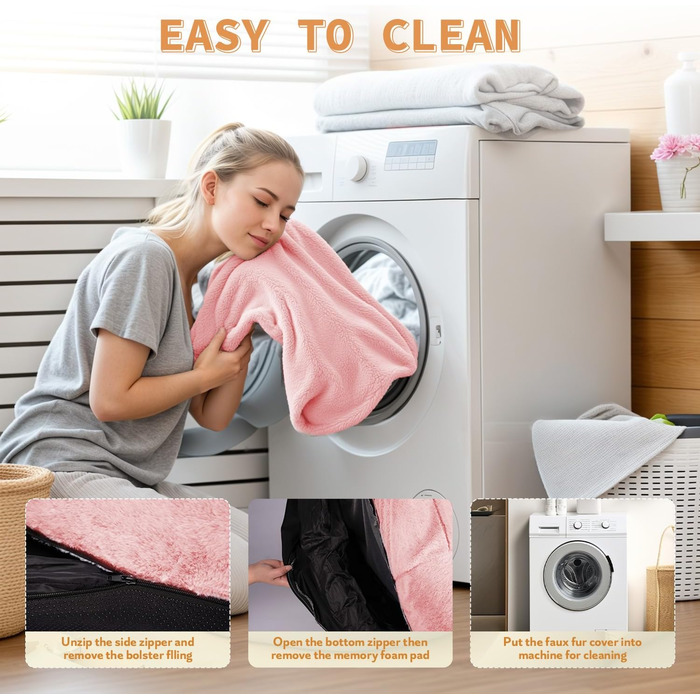 Ліжко для собак та людей NESTROAD, 180x114x35 см, рожеве. Зручне ліжко-мішок з штучним хутром, ковдрою та подушкою.