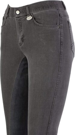 Лазура - жіночі рейтузи Джодхпур Діна | Джинсові рейтузи з повним обтиском | Дихаючі та еластичні рейтузи | Джинсові рейтузи з 2 кишенями | Рейтузи для верхової їзди в 3 кольорах | Розміри 36-46 (44, світло-сірий/асфальт)