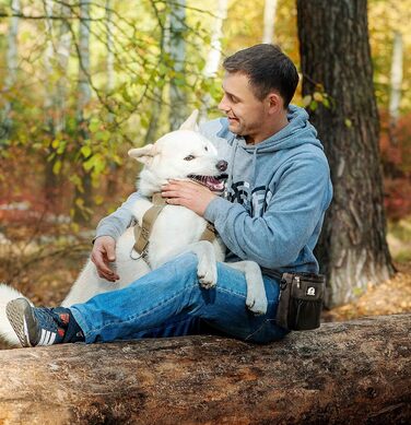 Мішок для ласощів для собак - міцний та водонепроникний аксесуар для прогулянок та тренувань (Чорний, Grey Edition)
