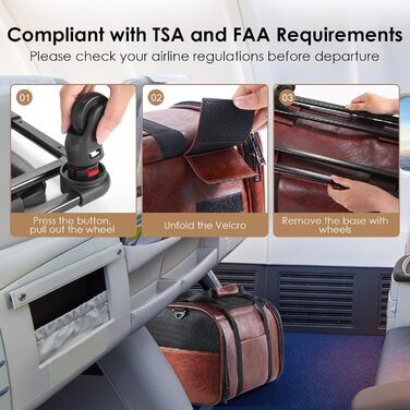 Сумка-переноска для тварин з екошкіри на колесах, для собак та котів до 6,8 кг, схвалена авіакомпаніями, для подорожей, кемпінгу та кав'ярень