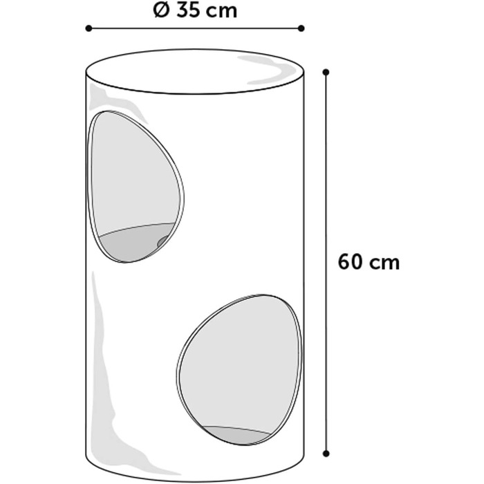Дряпка для котів Flamingo Greta S: 2 яруси, сизаль та плюш, 60x35 см