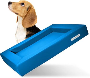 Крісло-лежанка для собак, лежанка для собак, м'яке крісло для собак, лежанка для собак з м'яким матрацом, лежанка для собак розміру M (90 x 70 см), білий колір. Також доступне в блакитному кольорі.