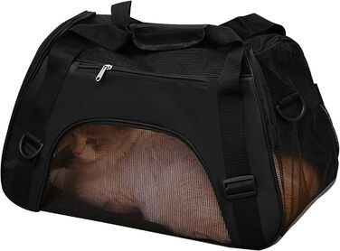 Сумка-переноска для собак, чорна: дихаюча, водонепроникна, легка, для подорожей та прогулянок