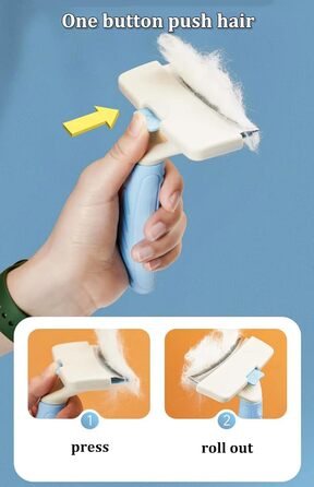 Щітка для собак та котів, для короткої та довгої шерсті, блакитна