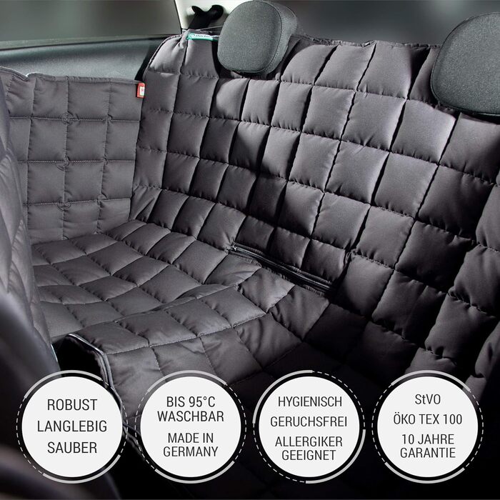 Килимок для собак Doctor Bark Cabrio з боковинами та блискавками, універсальний розмір, стійкий до подряпин, нековзкий, для заднього сидіння, підходить для кабріолетів та купе, сірий M