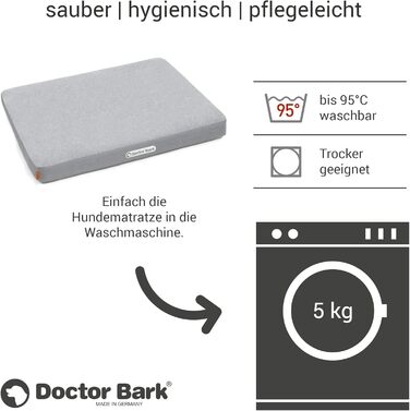 Ортопедичний лежак для собак Doctor Bark з флісовою поверхнею, 80x60 см, сірий (M)