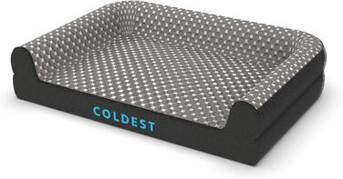 Охолоджувальне ліжко для собак Coldest Cozy, середнє, сіре – знімний та праний чохол, нековзке, для малих і середніх порід