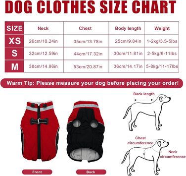 Водонепроникний зимовий одяг для собак Fadcaer: тепла куртка з флісовою підкладкою, світловідбиваючими елементами, для холодної погоди (S, червоний)