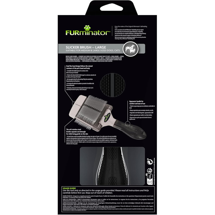 FURminator Zupfbürte - маленька вискоблююча щітка для котів, цуценят та маленьких собак (L)