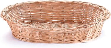 Плетене ліжко для собак та котів з лози, Wiklinowy Świat - Натуральне, тепле та стильне, різні розміри (58x42x15 см, без подушки)