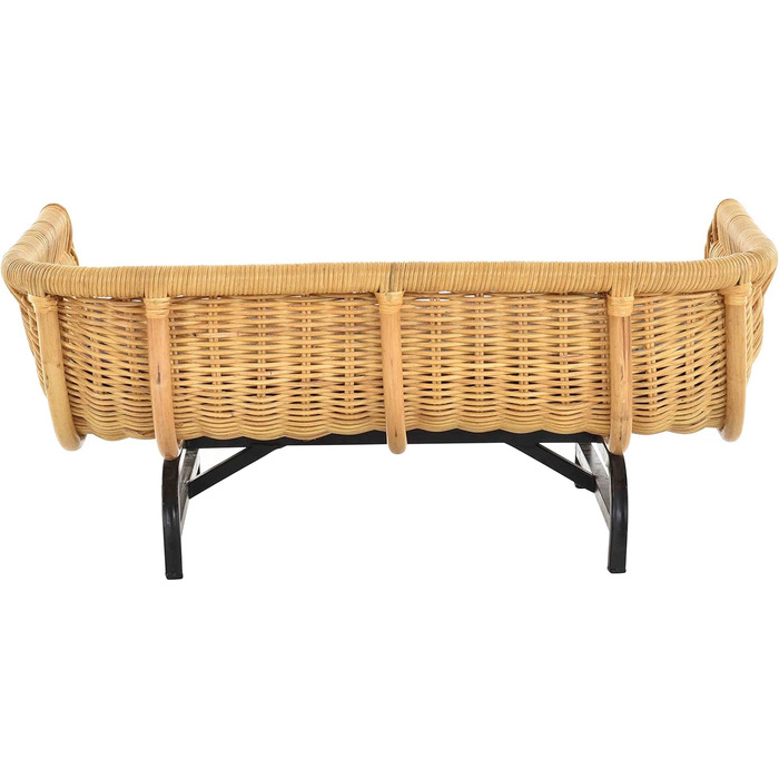 Ексклюзивний плетений лежак для собак/кішок з ротангу, великий (XL), з подушкою, Honey