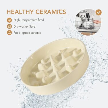 Підвищена годівниця для собак та котів Havniva з кераміки, для повільного годування, 13 см та 15,5 см миски, дерев'яний підставник, 2 шт. світло-зелений + підставка, 8.2 дюйми