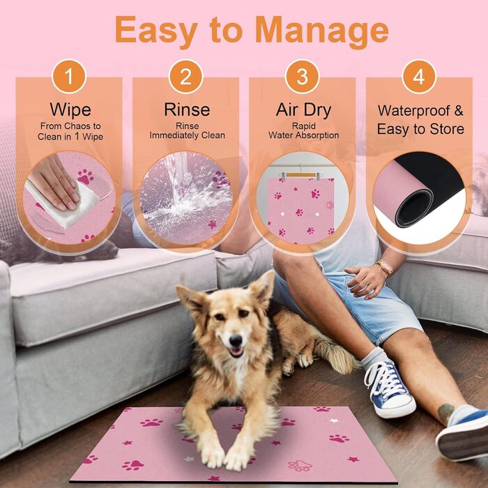 Килимок для годівлі собак Bleswin 30x50 см, водопоглинаючий, антиковзний, коричневий