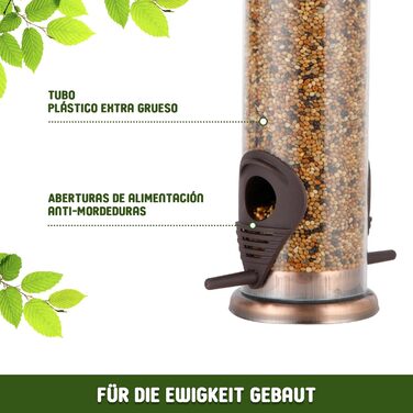 Годівниця для птахів Urban Deco з 2 годівницями, зелена, метал, 2 шт.