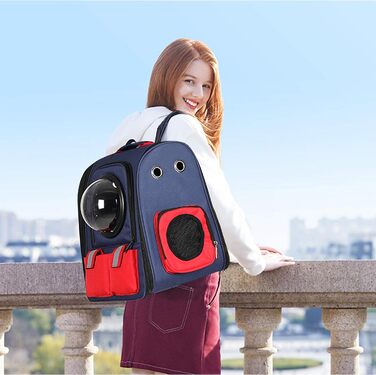 Рюкзак для собак і котів PETCUTE - дихаючий, для подорожей та прогулянок на природі (16 кг, блакитний)