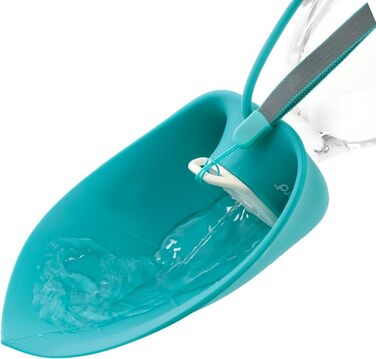 Водяний диспенсер Record з пляшкою - практичний та функціональний - силікон, 400 мл, 8 x 23 см, колір морської хвилі - для прогулянок та подорожей