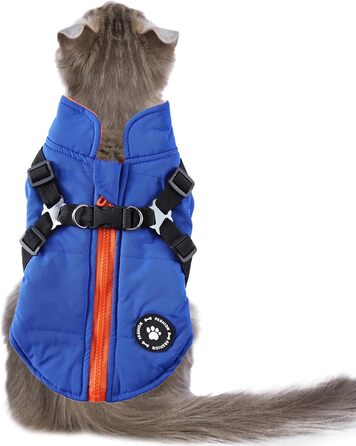 Зимовий антідощовий одяг для собак – тепла флісова куртка для цуценят, маленьких, середніх та великих собак (блакитний, XL)
