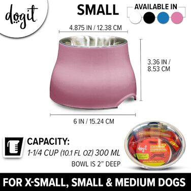 Dogit піднята миска 2-в-1 для собак, рожева