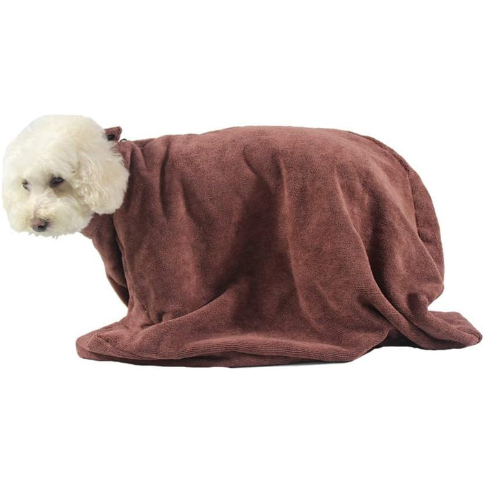 Халат для собак Харікаджі, рушник з мікрофібри, вбираючий, з блискавкою, для цуценят та собак малих та середніх порід M: довжина 82 см