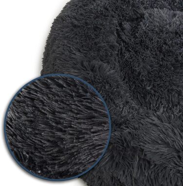 Крісло-лежанка для собак Wallace & Jones Sarnia - M, м'яке, темно-сіре, 80 x 80 x 24 см