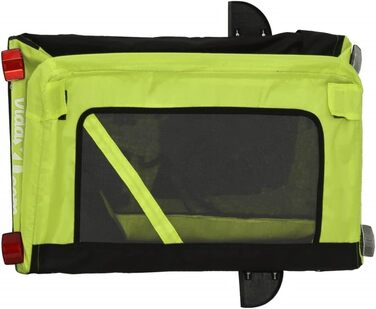 Фарм-причіп для собак Gecheer, причіп для собак, транспортер для собак, з відбивачами та прапором, зручний дизайн, зелено-чорний оксфордський матеріал та метал, зелений (120 x 54.5 x 53 см)