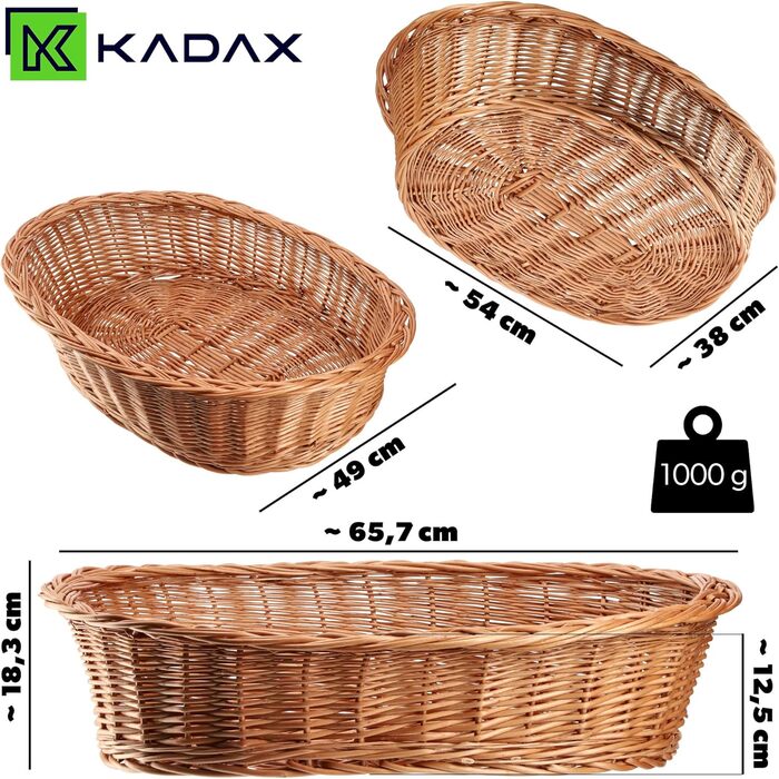 KADAX Лежак для собак і котів з лози, натуральний кошик для тварин, ліжко для домашніх улюбленців, лежак для собак і котів, спальний кошик 15x65x50 см