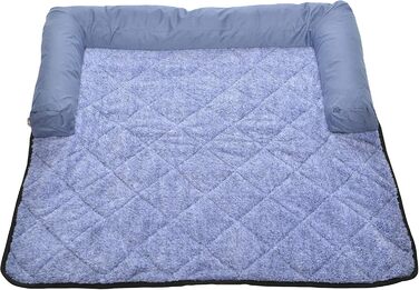 Крісло-ліжко для собак Raikou: зручне та практичне, 90x90 см, блакитний меланж. Захист дивану та багажника, антиковзаюче покриття, легко миється. Підходить для великих та маленьких собак.