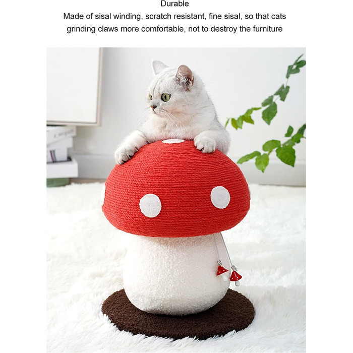 Котячий будиночок-грибок Mrisata: високий когтеточка з сизалевим покриттям