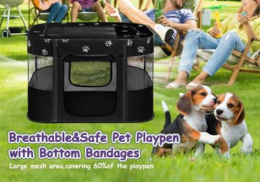 Портативне собаче будиночок/загороди для тварин 90x70x60 см. Складаний вольєр для домашніх тварин, прямокутний, кімната для відпочинку, будиночок для котів/цуценят, чорний