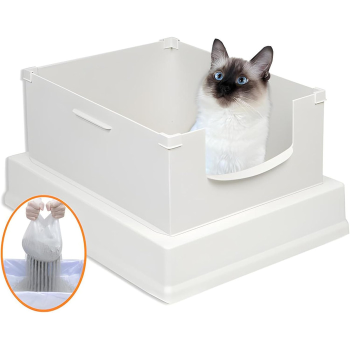 SpeedySift V2 Deluxe котячий туалет, стартовий набір, з одноразовими просіювальними вставками, 56 шт., білий