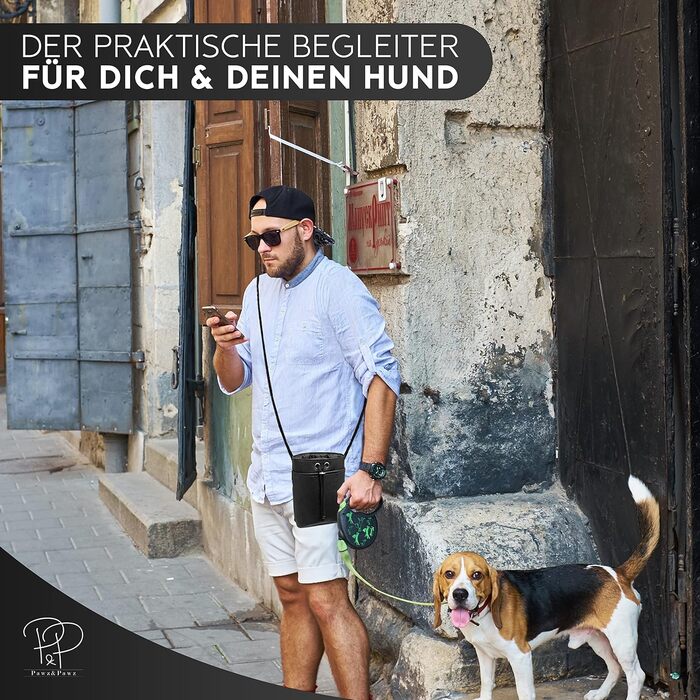 Pawz&Pawz Лекарлики для собак | Стильний набір для годування та дресирування | Практичний, міцний кишенька для ласощів + диспенсер для відходів | Сумка для прогулянки з собакою, коричнева