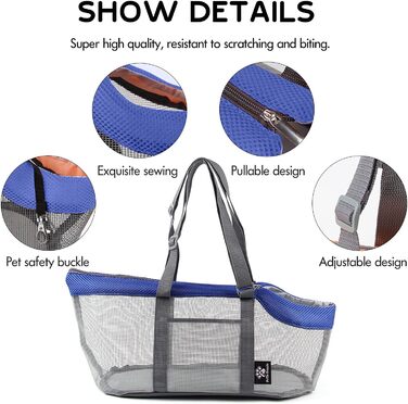 PETCUTE Сумка-переноска для собак та котів, блакитна, до 4 кг