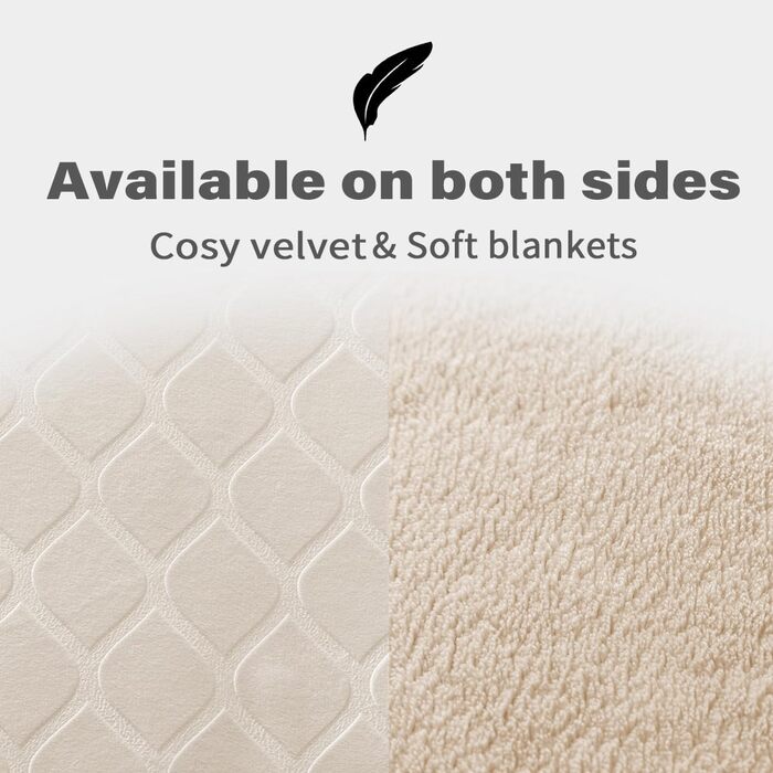 Водонепроникний килимок для собак, Outdoor, миючий, для великих собак, плюшевий, підходить для котів та диванів, сірий+бежевий (бежевий+бежевий, 80x100 см)