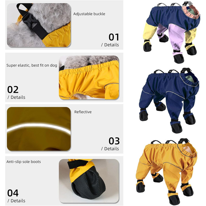 Водонепроникні чоботи для собак з антиковзкою підошвою та світловідбиваючим захистом, L блакитний