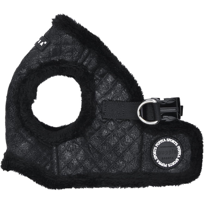 Пупа Шлейка для собак Дуглас, тепла, зимова, у візерунку ромбіків для малих та середніх собак, розмір XL (Чорний, Medium)