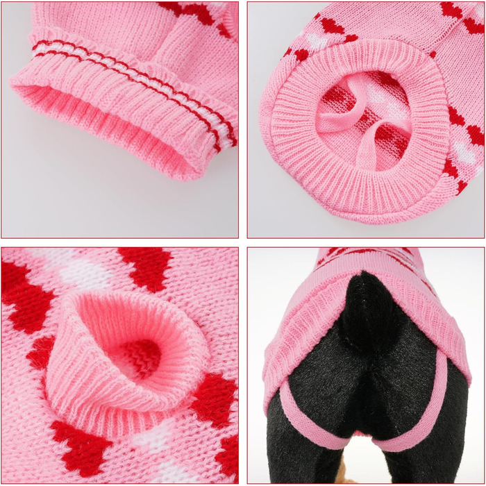 Теплий в'язаний зимовий пуловер для собак з коміром-горловиною, підходить для котів та цуценят, розмір Small