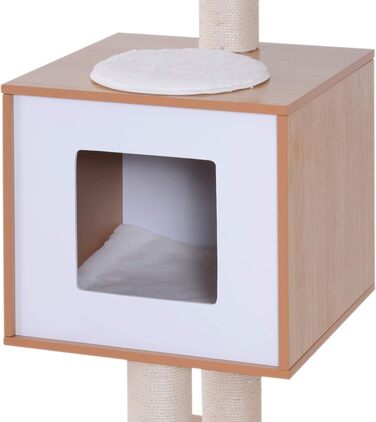 Кігтеточка PawHut для котів з лежаком, інтерактивною іграшкою та сизалевим покриттям, 71.5 x 49.5 x 120 см