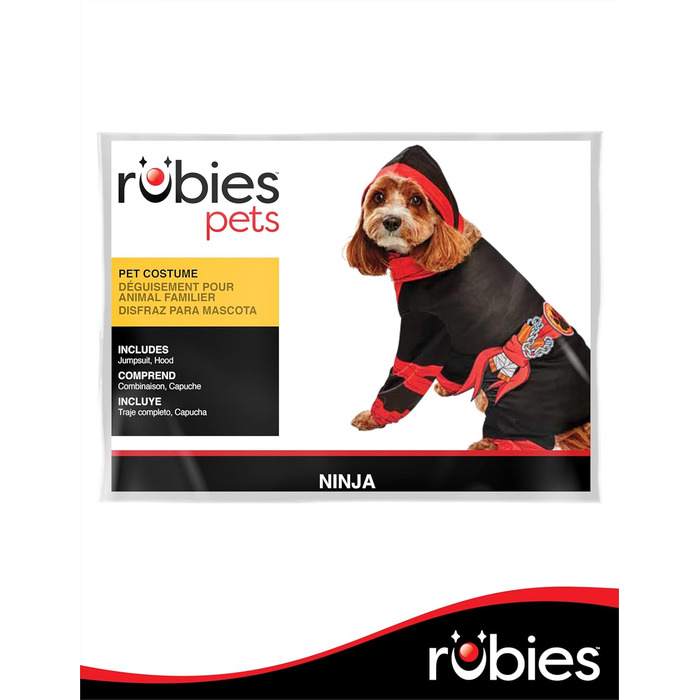 Костюм ніндзя Рубіс: милий та кумедний костюм для домашнього улюбленця, комбінезон з капюшоном, для тематичних вечірок та Хелловіну, розмір M