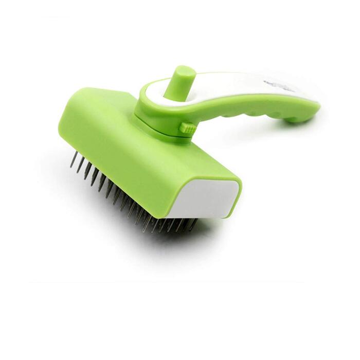 Гребінець для собак Slicker від green: самоочищується, для довгої та середньої шерсті