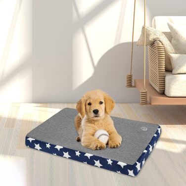 Килимок для собак EMPSIGN, підходить для кліток, знімний та пральний чохол, водонепроникний, 61x46x6.6 см, блакитний