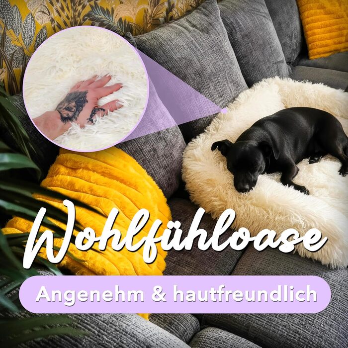 Захисний лежак для собак на диван, плюшевий коврик для собак малого та середнього розміру, водонепроникний, знімний чохол, ковдра-чохол для собачого дивана, колір: (кремовий, M - 102x85x12 см)