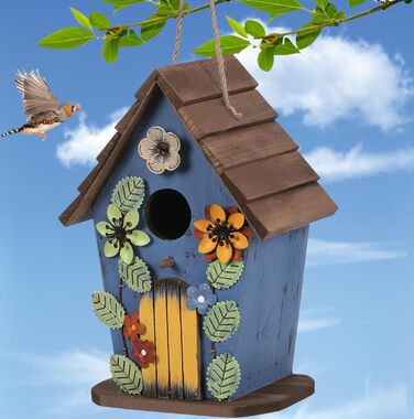 Дерев'яний будиночок для птахів JAZUIHA - годівниця для диких птахів, садовий декор, 40 мм отвір