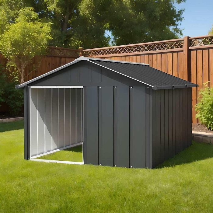 Будка для собаки vidaXL антрацитова 116,5x153x81,5 см, оцинкована сталь